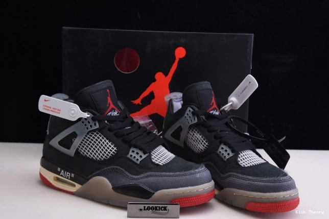 Kicktheory Off White Jordan x CV9388-001 Bred Air 4 Retro 0821